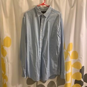 Banana republic blue and white striped shirt